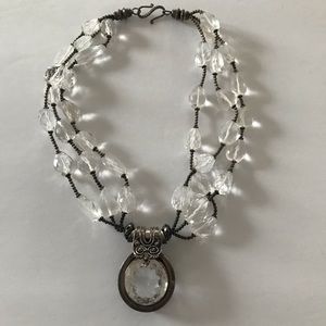 GORGEOUS crystal beads & Silver NECKLACE